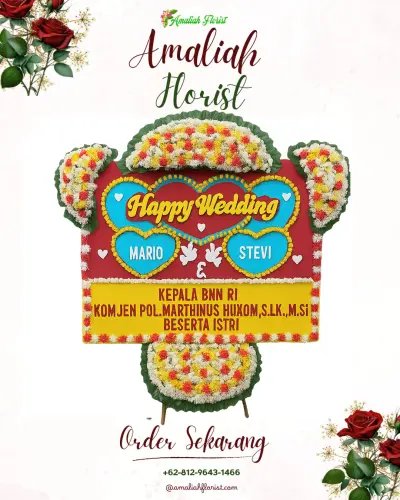Karangan Papan Bunga Pernikahan di Kaponan